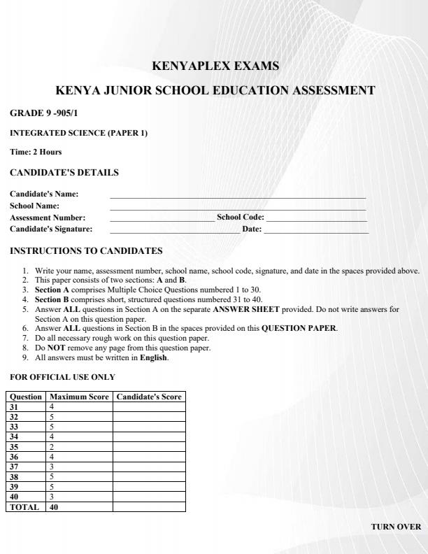 Preview page Grade-9-Integrated-Science-Paper-1-Term-3-Opener-Exam-2026_6524_0.jpg