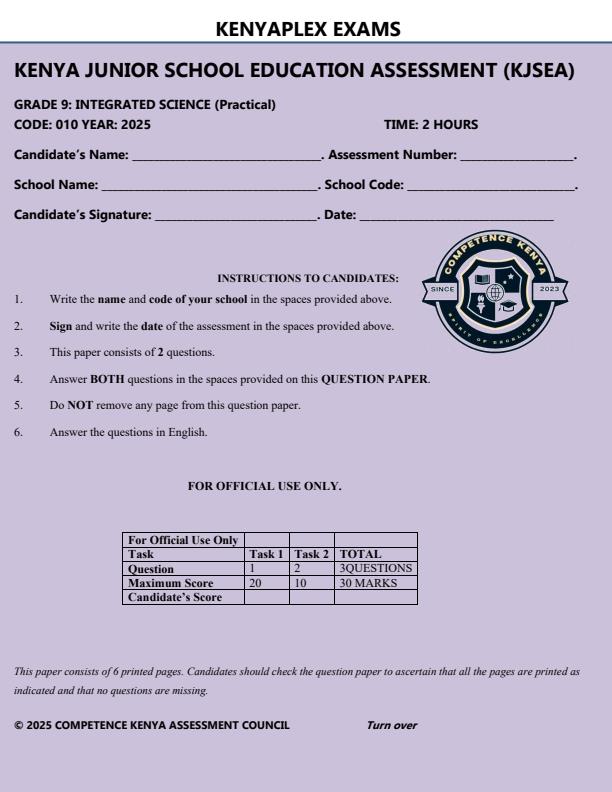 Preview page Grade-9-Integrated-Science-Paper-2-Mid-Term-3-Exam-2025_4693_0.jpg