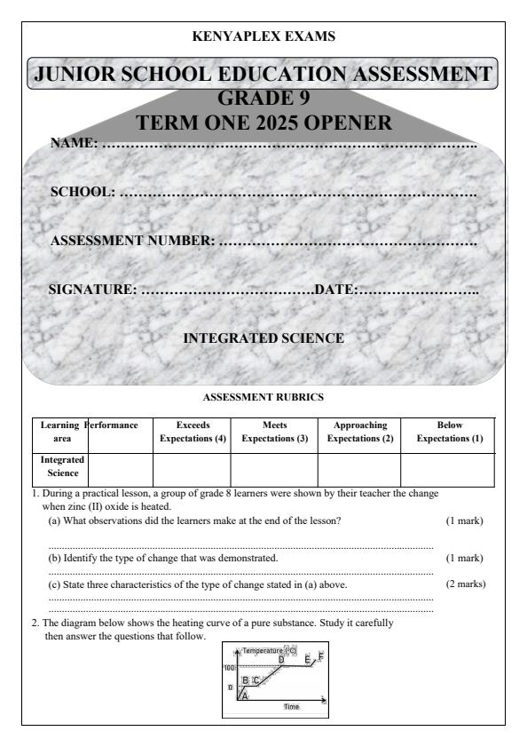 Preview page Grade-9-Integrated-Science-Term-1-Opener-Exam-2025_3478_0.jpg
