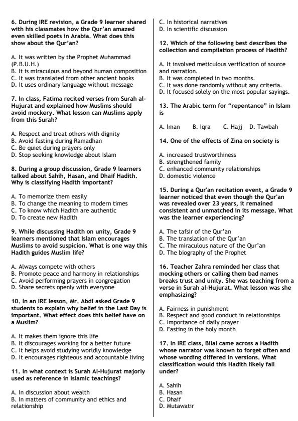 Preview page Grade-9-Islamic-Religious-Education-Mid-Term-2-Exam-2026_5905_1.jpg