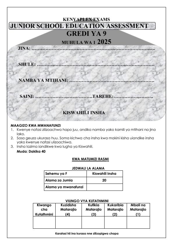 Preview page Grade-9-Kiswahili-Insha-Term-1-Opener-Exam-2025_3477_0.jpg