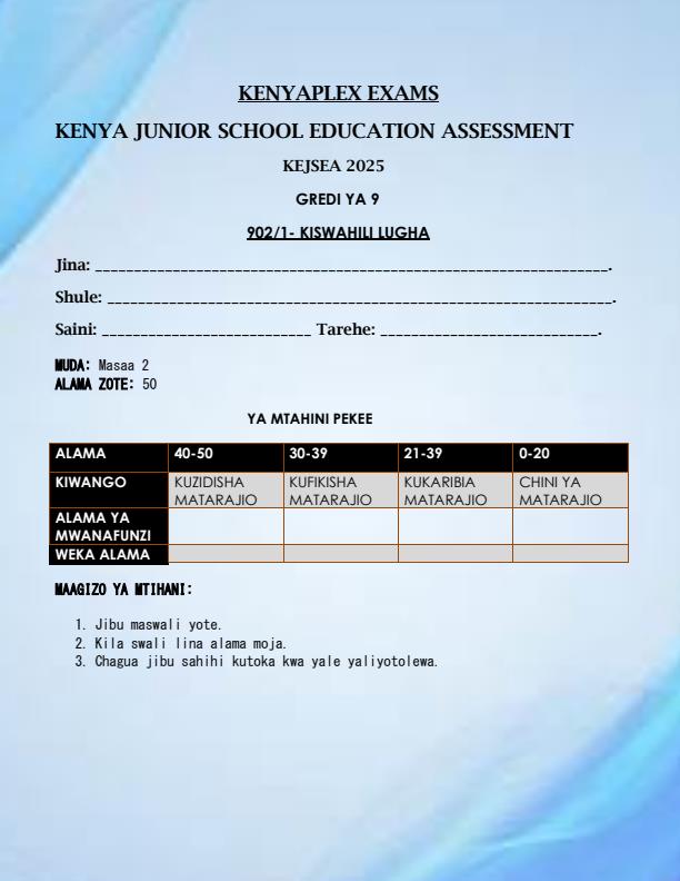 Preview page Grade-9-Kiswahili-Paper-1-End-of-Term-1-Examination-2025_3811_0.jpg