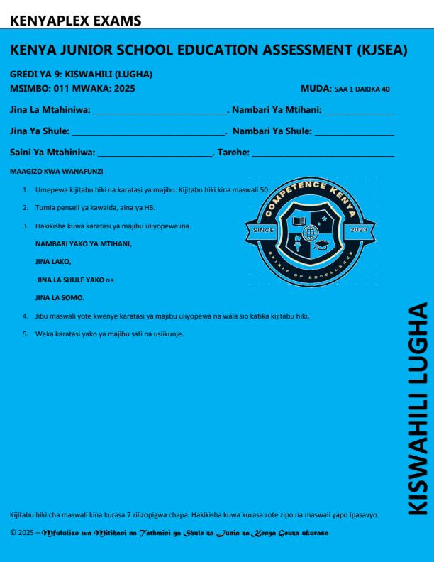 Preview page Grade-9-Kiswahili-Paper-1-End-of-Term-3-KJSEA-Prediction-Exam-2025_4862_0.jpg
