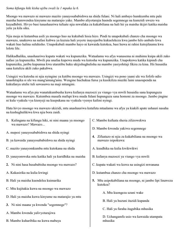 Preview page Grade-9-Kiswahili-Paper-1-KJSEA-Prediction-Exam-2026_6395_1.jpg