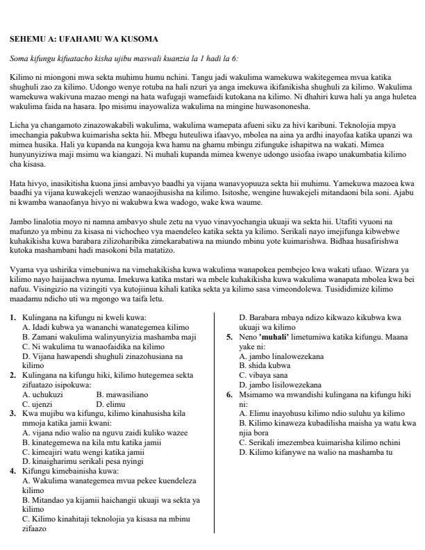 Preview page Grade-9-Kiswahili-Paper-1-Term-3-Opener-Exam-2026_6527_1.jpg