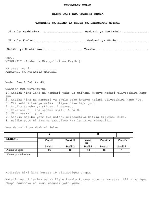 Preview page Grade-9-Kiswahili-Paper-2-End-Term-3-Exam-2026_6895_0.jpg
