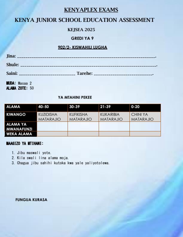 Preview page Grade-9-Kiswahili-Paper-2-End-of-Term-1-Examination-2025_3904_0.jpg