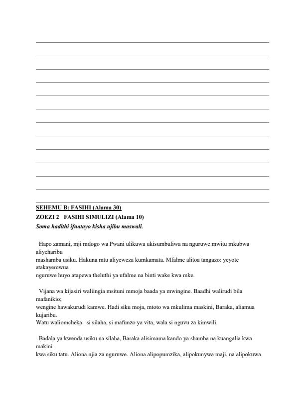 Preview page Grade-9-Kiswahili-Paper-2-July-Assessment-Examination-2026_6387_1.jpg