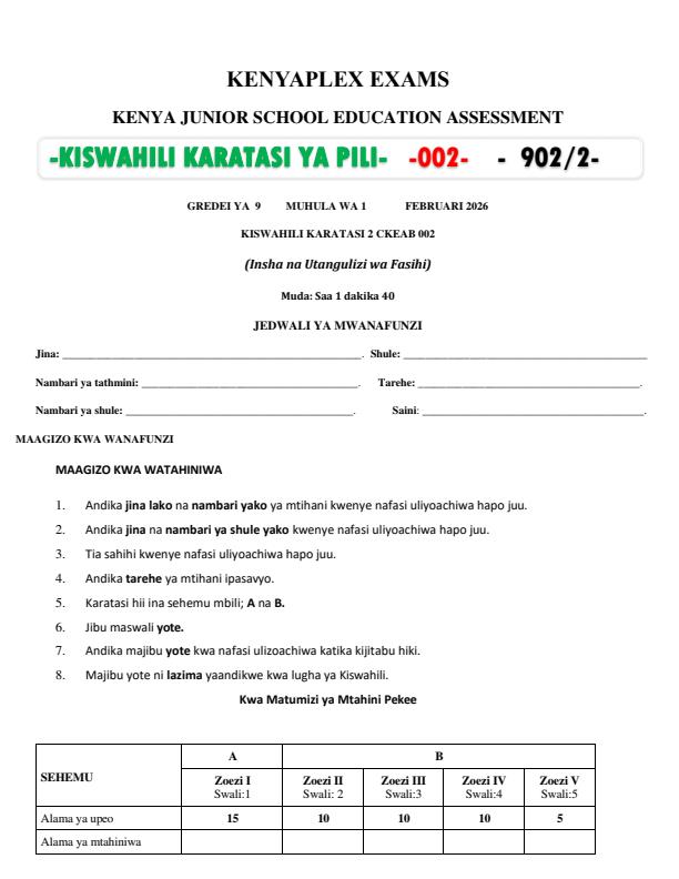 Preview page Grade-9-Kiswahili-Paper-2-Mid-Term-1-Exam-2026_5128_0.jpg