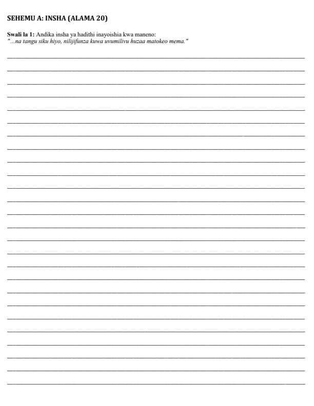 Preview page Grade-9-Kiswahili-Paper-2-Opener-Exam-Term-1-2026_5010_1.jpg