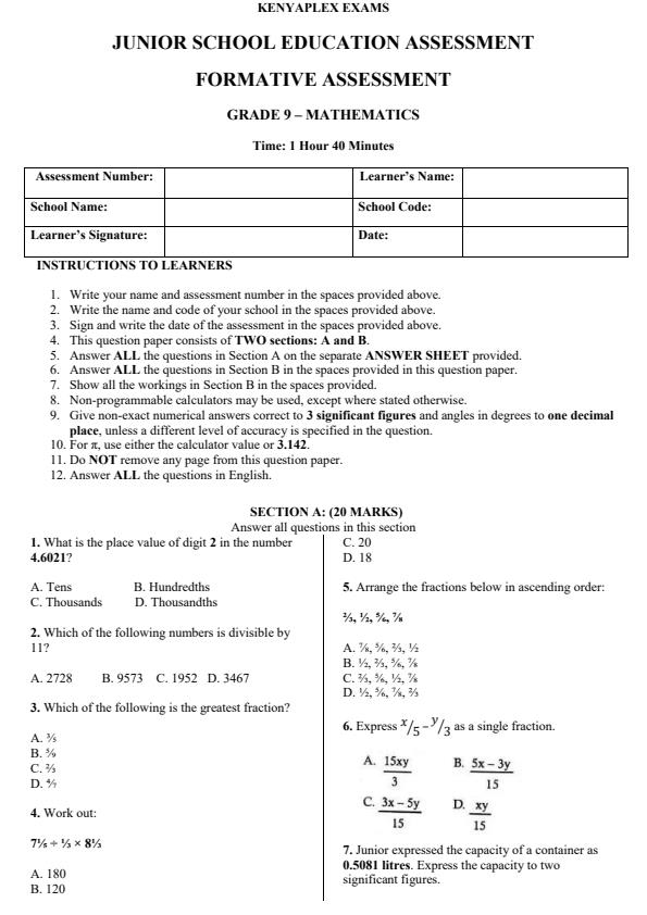 Preview page Grade-9-Mathematics-End-Term-3-Set-2-Exam-2026_7055_0.jpg