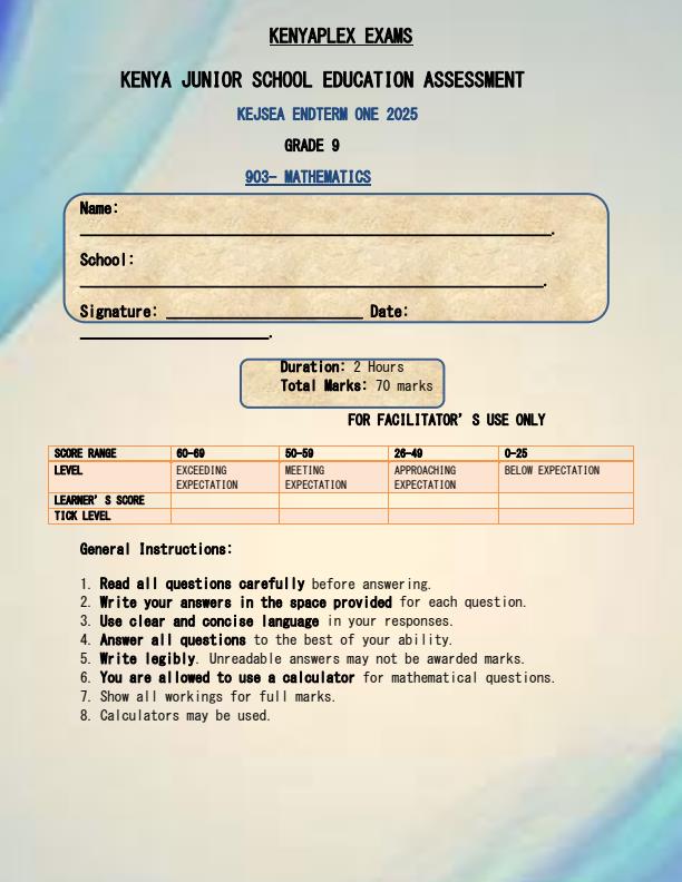 Preview page Grade-9-Mathematics-End-of-Term-1-Examination-2025_3905_0.jpg