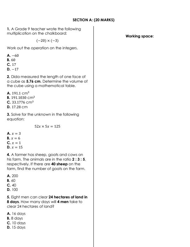 Preview page Grade-9-Mathematics-KJSEA-Prediction-2-Exam-2026_6624_1.jpg