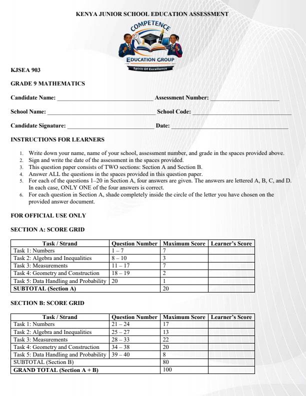 Preview page Grade-9-Mathematics-KJSEA-Prediction-Exam-2026_6398_0.jpg