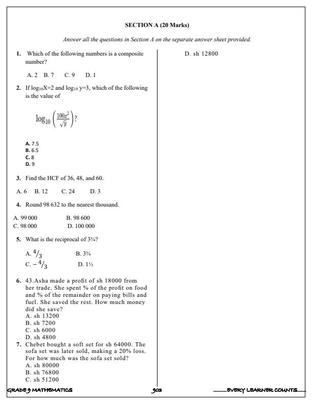 Preview page Grade-9-Mathematics-Term-3-Opener-Exam-2025_4572_1.jpg