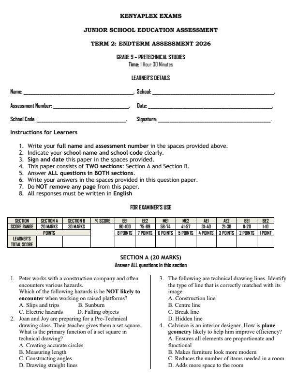 Preview page Grade-9-Pre--Technical-Studies-End-Term-2-Exam-2026_6126_0.jpg