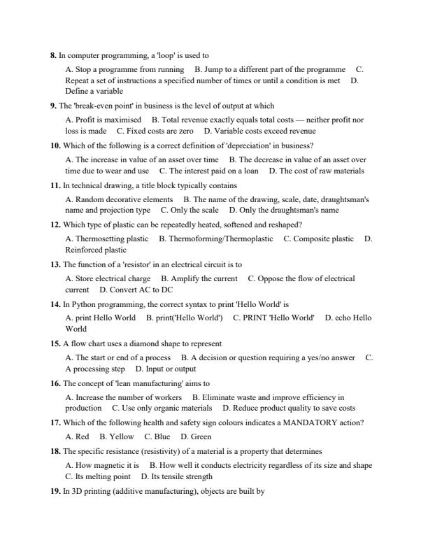 Preview page Grade-9-Pre--Technical-Studies-July-Assessment-Examination-2026_6389_1.jpg