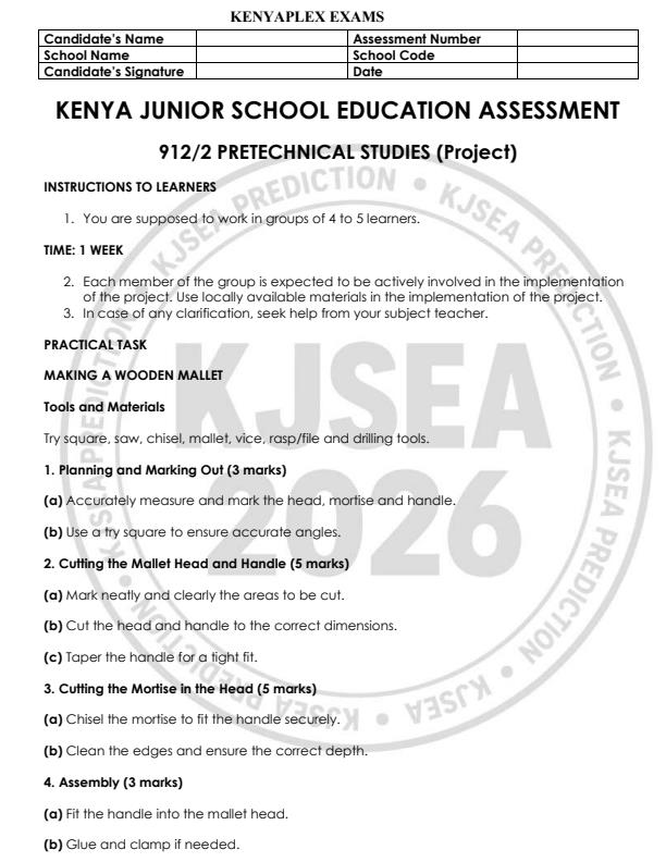 Preview page Grade-9-Pre--Technical-Studies-Paper-2-KJSEA-Prediction-2-Exam-2026_6626_0.jpg