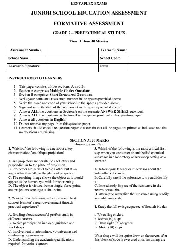 Preview page Grade-9-Pre-Technical-Studies-End-Term-3-Set-2-Exam-2026_7056_0.jpg