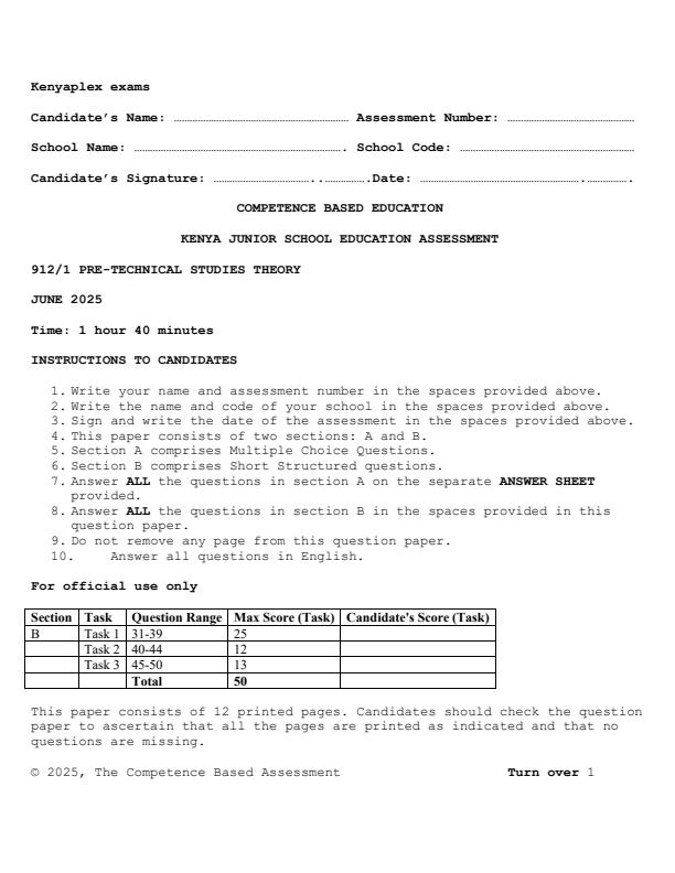 Preview page Grade-9-Pre-Technical-Studies-Paper-1-Mid-Term-2-Exam-2025_4191_0.jpg