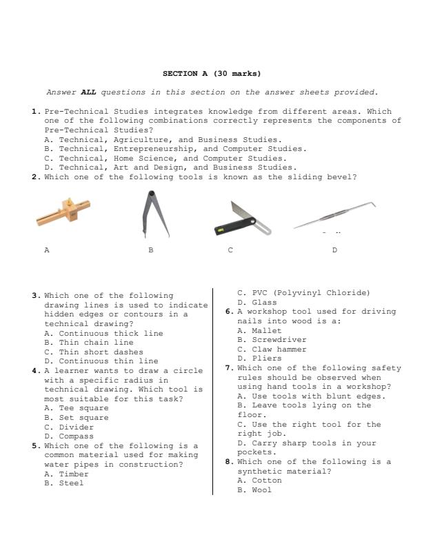 Preview page Grade-9-Pre-Technical-Studies-Paper-1-Mid-Term-2-Exam-2025_4191_2.jpg