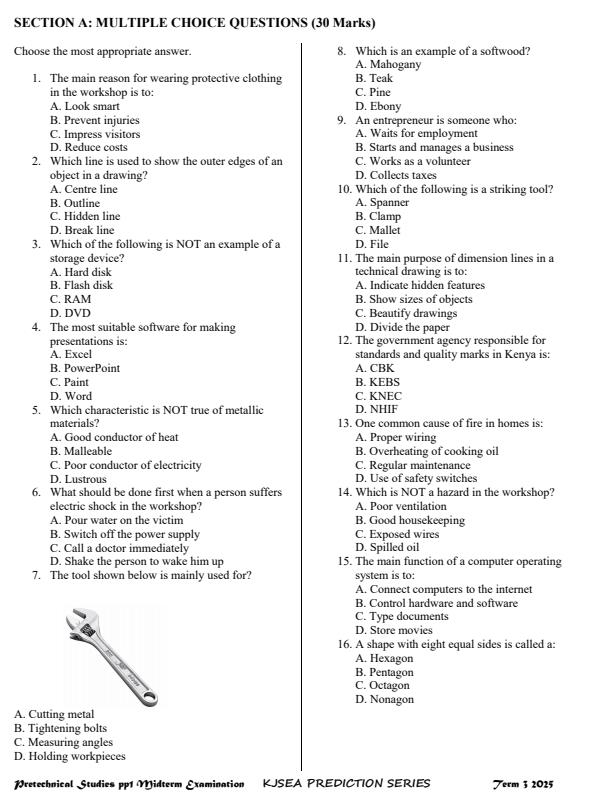 Preview page Grade-9-Pre-Technical-Studies-Paper-1-Mid-Term-3-Exam-2025_4698_1.jpg