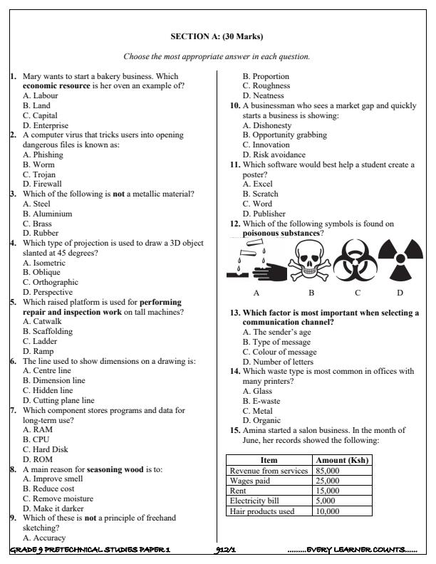 Preview page Grade-9-Pre-Technical-Studies-Paper-1-Term-3-Opener-Exam-2025_4573_1.jpg