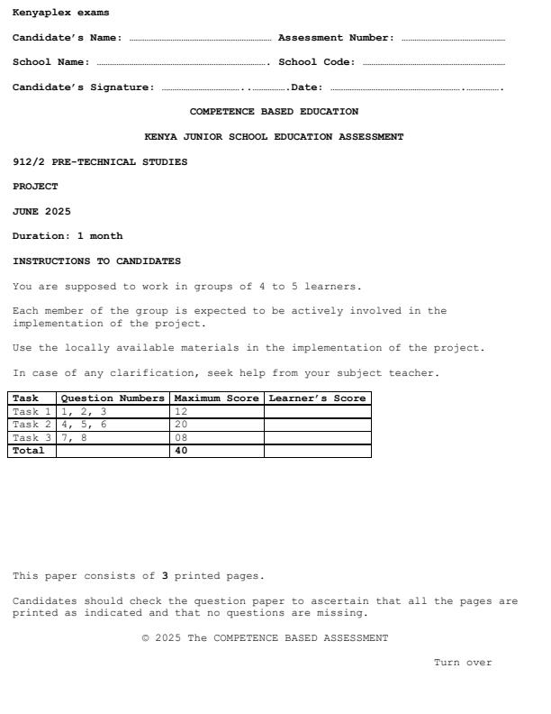 Preview page Grade-9-Pre-Technical-Studies-Paper-2-Mid-Term-2-Exam-2025_4192_0.jpg