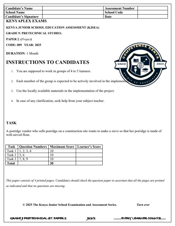 Preview page Grade-9-Pre-Technical-Studies-Paper-2-Term-3-Opener-Exam-2025_4574_0.jpg