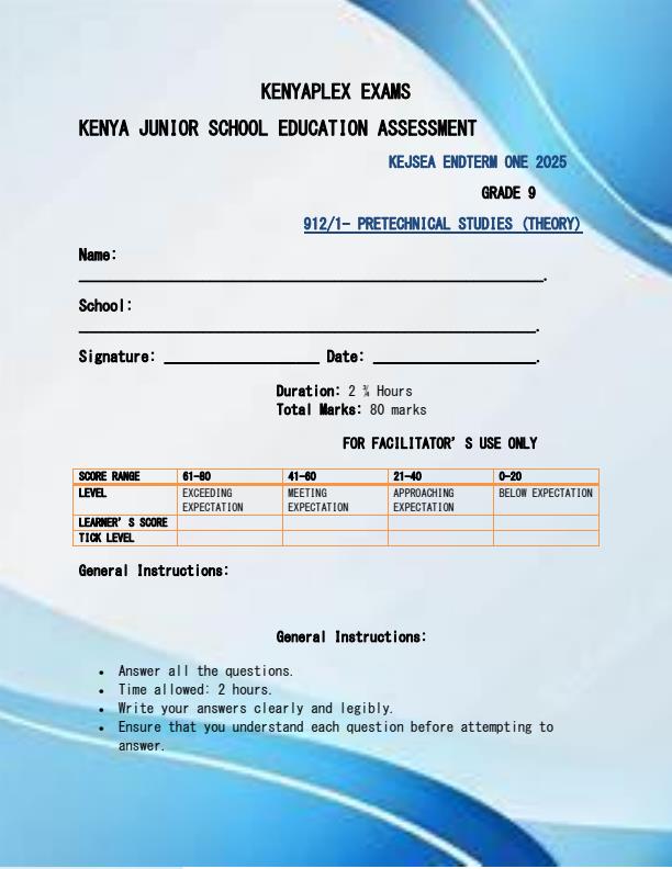 Preview page Grade-9-Pre-Technical-Studies-Theory-End-of-Term-1-Examination-2025_3815_0.jpg