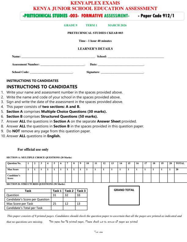 Preview page Grade-9-Pretechnical-Studies-End-Term-1-Exam-2026_5409_0.jpg