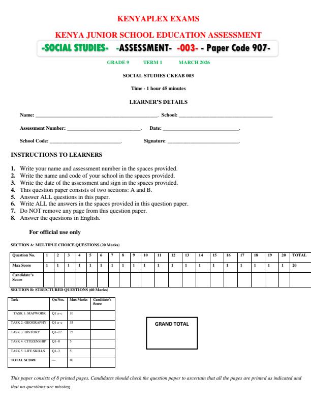 Preview page Grade-9-Social-Studies-End-Term-1-Exam-2026_5410_0.jpg