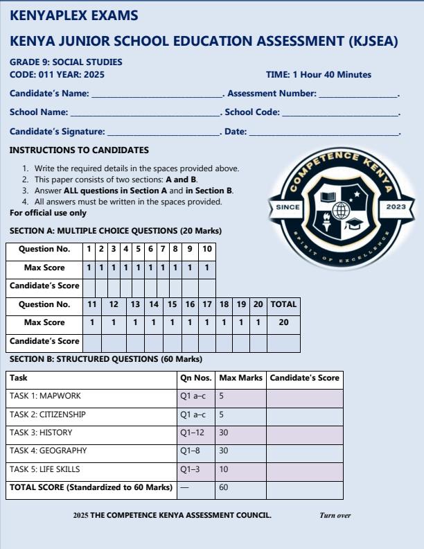 Preview page Grade-9-Social-Studies-End-of-Term-3-KJSEA-Prediction-Exam-2025_4866_0.jpg