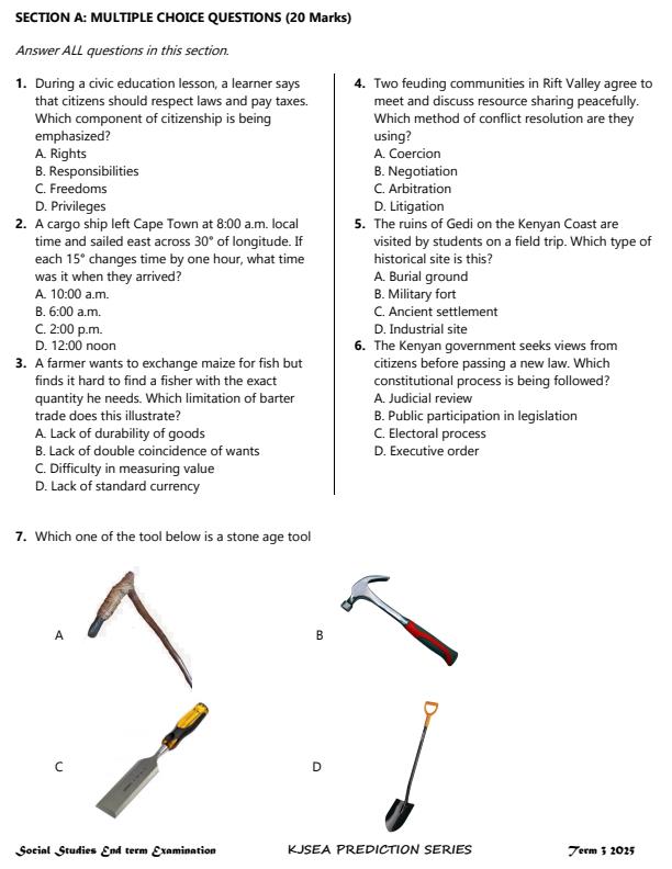 Preview page Grade-9-Social-Studies-End-of-Term-3-KJSEA-Prediction-Exam-2025_4866_1.jpg