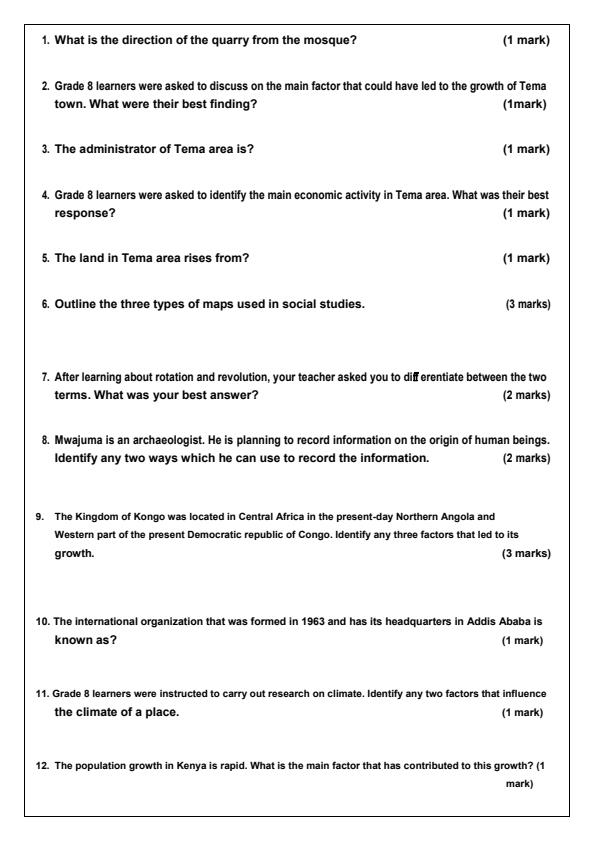 Preview page Grade-9-Social-Studies-Term-1-Opener-Exam-2025_3483_1.jpg