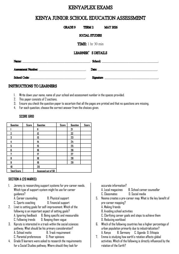 Preview page Grade-9-Social-Studies-Term-2-Opener-Exam-2026_5641_0.jpg