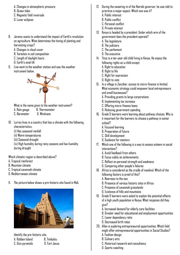 Preview page Grade-9-Social-Studies-Term-2-Opener-Exam-2026_5641_1.jpg