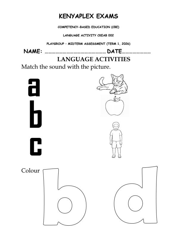 Preview page Grade-Playgroup-Language-Activity-Mid-Term-1-Exam-2026_5323_0.jpg