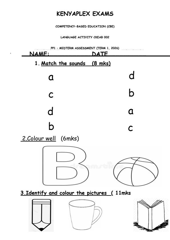 Preview page Grade-Pre--Primary-1-Language-Activity-Mid-Term-1-Exam-2026_5318_0.jpg