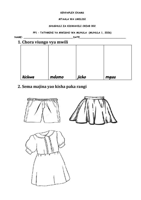 Preview page Grade-Pre--Primary-1-Shughuli-za-Kiswahili-End-Term-1-Exam-2026_5331_0.jpg