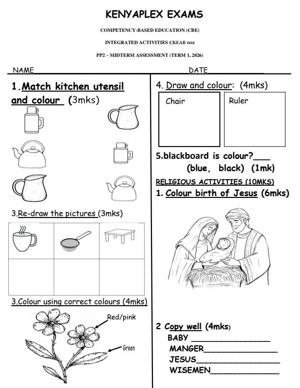 Preview page Grade-Pre--Primary-2-Mid-Term-1-Exam-2026_5310_0.jpg