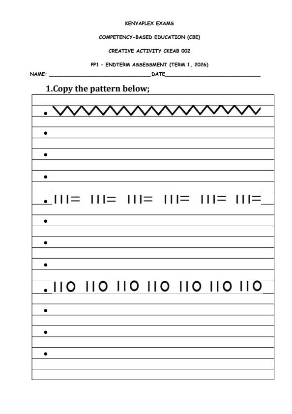 Preview page Grade-Pre-Primary-1-Creative-Activity-End-Term-1-Exam-2026_5291_0.jpg
