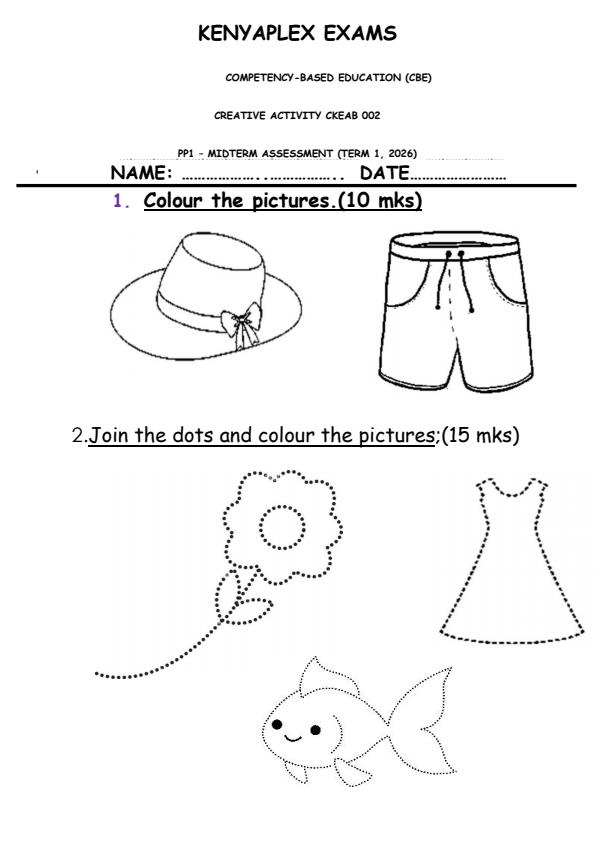 Preview page Grade-Pre-Primary-1-Creative-Activity-Mid-Term-1-Exam-2026_5226_0.jpg