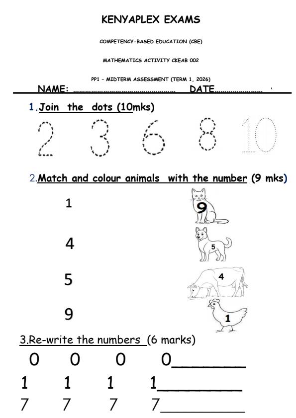 Preview page Grade-Pre-Primary-1-Mid-Term-1-Exam-2026_5226_0.jpg