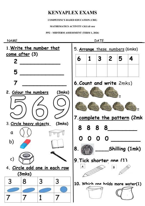 Preview page Grade-Pre-Primary-2-Mid-Term-1-Exam-20206_5225_0.jpg