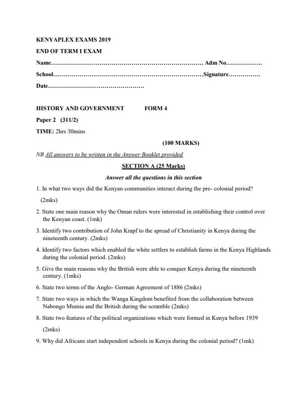 Preview page History-Form-4-End-of-Term-1-Paper-1-Examination-2019_84_0.jpg