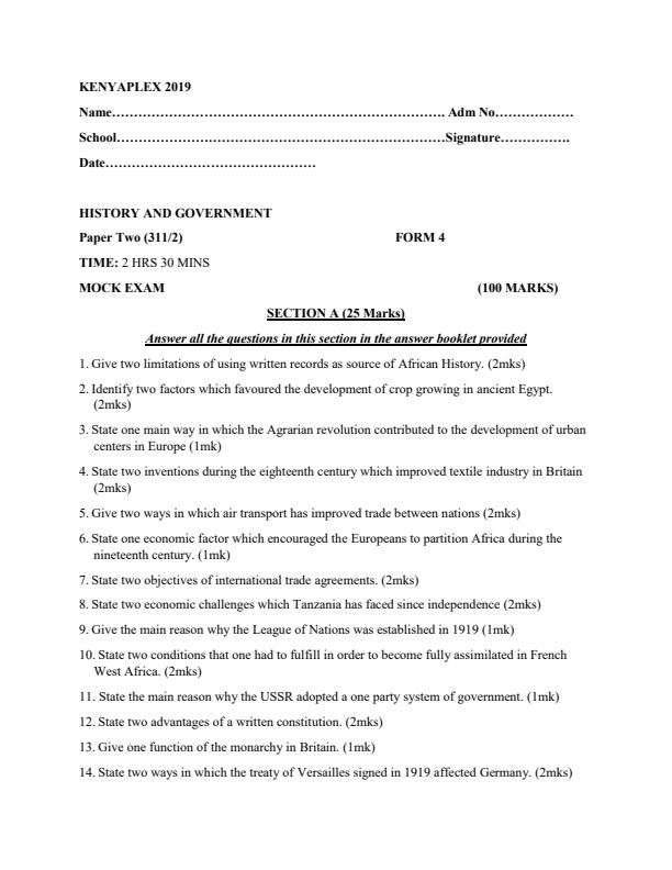 Preview page History-and-Government-Form-4-Paper-2-Mock-Exams-Term-2-2019_237_0.jpg