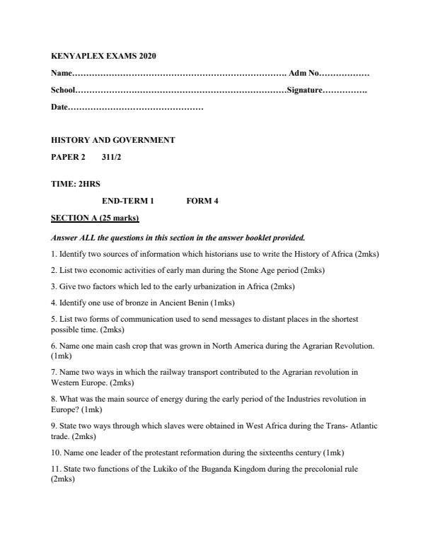 Preview page History-and-Government-Paper-2-Form-4-End-of-Term-1-Examination-2020_596_0.jpg