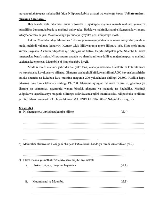 Preview page Kiswahili-Form-2-End-of-Term-1-Paper-Examination-2019_103_2.jpg