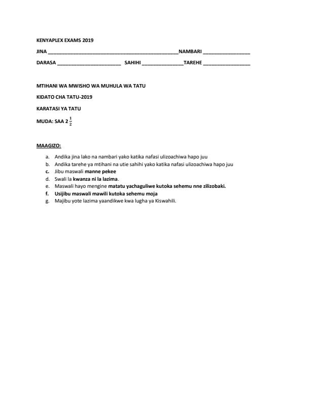 Preview page Kiswahili-Form-3-End-of-Term-3-Paper-3-Examination-2019_377_0.jpg